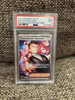 2025 Pokemon Team Rocket's Giovanni 238 Destined Rivals Illustration Rare PSA 9 - Image 1