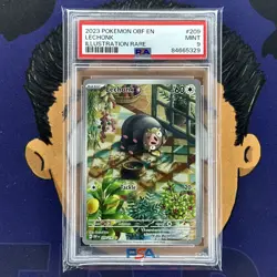 PSA 9 MINT 2023 Pokemon Obsidian Flames LECHONK #209 Illustration Rare - Image 2