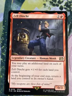 R 0170 Zell Dincht NM Rare FFVIII Final Fantasy MTG Card FIN Red Human Monk - Image 1