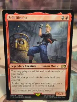 R 0170 Zell Dincht NM Rare FFVIII Final Fantasy MTG Card FIN Red Human Monk - Image 1