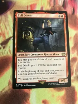 R 0170 Zell Dincht NM Rare FFVIII Final Fantasy MTG Card FIN Red Human Monk - Image 1