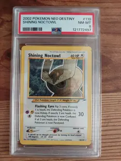 2002 Pokemon Neo Destiny Shining Noctowl #110/105 Graded PSA 8 NM-MT Secret Rare - Image 3