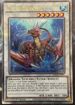 RA02-EN031 "Coral Dragon" Quarter Century Secret Rare YuGiOh! NEW 1st Edition - Image 1
