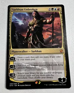 MTG Mythic Rare Sarkhan Unbroken Dragons of Tarkir LP Regular Planeswalker DTK - Image 1