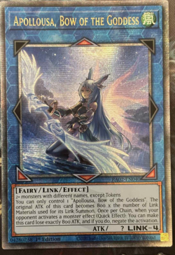 Yugioh APOLLOUSA, BOW OF THE GODDESS Quarter Century Secret Rare NEW 1st Edition - Image 1