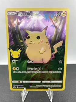 Pokemon Pikachu Full Art Illustration Rare Card 005/025 SWSH Celebrations NM - Image 2