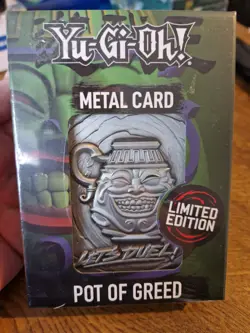 Yu-Gi-Oh! Limited Edition Pot of Greed Card Metal Card - Image 1