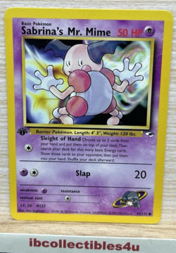 Pokemon Card - Sabrina's Mr. Mime Gym Heroes 1st Edition 94/132 Common 2000 NM - Image 1