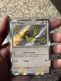 Pokemon Pidgey TCG Card 196/091 Shiny Rare, Paldean Fates, NM/M Condition - Image 2