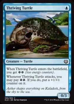 Thriving Turtle -Foil Medium Play MTG Kaladesh - Image 1