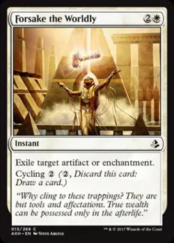 Forsake the Worldly -Foil Medium Play MTG Amonkhet - Image 1