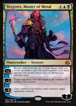Tezzeret Master of Metal -Foil Medium Play MTG Aether Revolt - Image 1