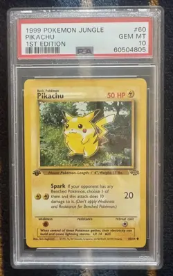 1999 Pokemon Jungle 1st Edition Pikachu #60/64 PSA 10 - Image 1