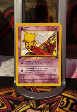 Abra 49/82 Team Rocket 1st Edition Non Holo Pokemon TCG MP Mod Play Fast Ship - Image 1