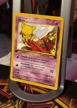 Abra 49/82 Team Rocket 1st Edition Non Holo Pokemon TCG MP Mod Play Fast Ship - Image 2