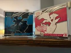 Pokemon Black Bolt and White Flare Elite Trainer Box ETB 2 Pack in Acrylic Cases - Image 1