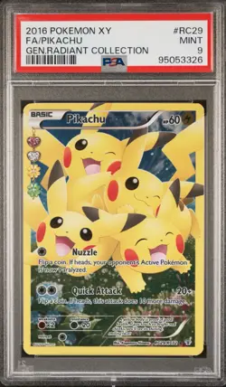 Pokemon Pikachu Full Art RC29/RC32 XY Generations Radiant Collection PSA 9 - Image 1