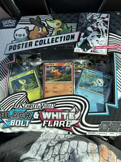 Pokemon TCG Black Bolt & White Flare Poster Collection Holo Promo Cards - Image 1