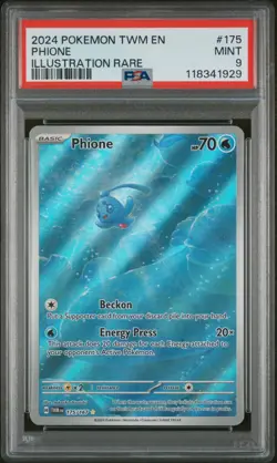 PSA 9 2024 POKEMON TWM EN-TWILIGHT MASQUERADE #175 PHIONE ILLUSTRATION RARE - Image 1