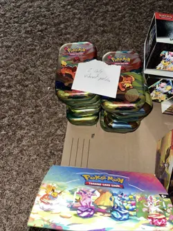 70X Pokemon Mini Tins Empty - Prismatic 151 Shrouded Black/White Paldea & More - Image 2