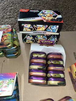 70X Pokemon Mini Tins Empty - Prismatic 151 Shrouded Black/White Paldea & More - Image 3