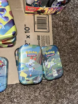 70X Pokemon Mini Tins Empty - Prismatic 151 Shrouded Black/White Paldea & More - Image 5