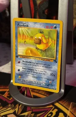 Psyduck #53/62 Pokemon Fossil 1st Edition 1999 Light to Mod Play Fast Shipping - Image 2