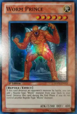 Yugioh 2010 Worm Prince SR 1st Ed. HA02-EN053 Near Mint - Image 1