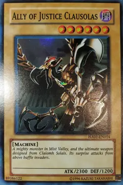 Yugioh 2009 Ally Of Justice Clausolas SR 1st Ed. HA01-EN014 Near Mint - Image 1