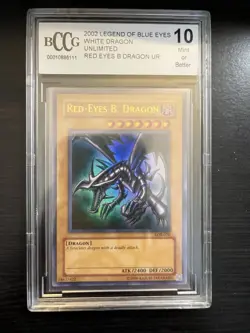 Yugioh! Red-Eyes B. Dragon - LOB-070 - Rare BCCG Beckett Graded Mint 10 - Image 1