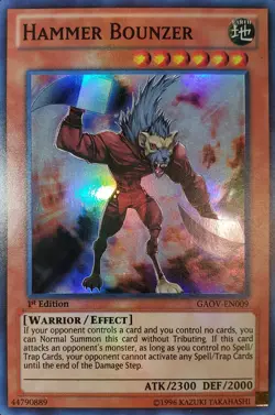 Yugioh 2012 Hammer Bounzer SR 1st Ed. GAOV-EN009 Near Mint - Image 1