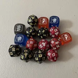 MTG Magic The Gathering D20 Spindown & Yugioh 6 Sided Dice Lot - Image 1