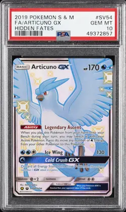 2019 POKEMON SUN & MOON HIDDEN FATES #SV54 FULL ART/ARTICUNO GX PSA 10 - Image 1