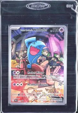 Pokemon TCG: Destined Rivals Team Rockets Wobbuffet SVP Promo Card 203 - Image 1
