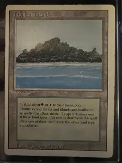 MTG Tropical Island Dual Land | Revised Edition | Heavily Played - Image 1