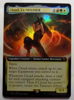 CLOUD, EX-SOLDIER Extended Art Foil - Final Fantasy MTG Magic: the Gathering - Image 1