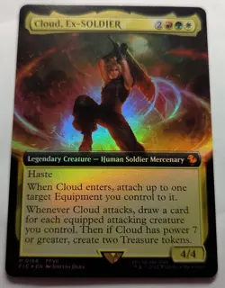 CLOUD, EX-SOLDIER Extended Art Foil - Final Fantasy MTG Magic: the Gathering - Image 2