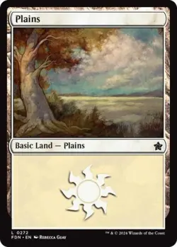 Plains (0272) -Foil Near Mint MTG Foundations - Image 1