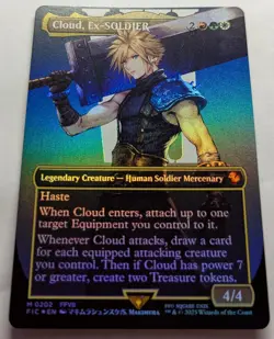 CLOUD, EX-SOLDIER Borderless Foil - Final Fantasy MTG Magic: the Gathering - Image 1