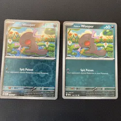 Pokemon TCG: Paldean Wooper 126/197 Reverse Holo & Common- Obsidian Flames (set) - Image 1