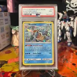 Pokemon 2019 Sun & Moon Team Up Cracked Ice Blastoise #25 Holo PSA 9 - Image 1