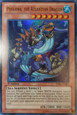 Yugioh 2016 Poseidra, The Atlantean Dragon UR 1st Ed. SDRE-EN001 Near Mint - Image 1