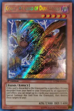 Yugioh 2013 Goldd, Wu-Lord Of Dark World SCR 1st Ed. LCJW-EN246 Near Mint - Image 1