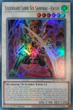 Yugioh Legendary Lord Six Samurai - Enishi SR 1st Ed. ROTA-EN040 Near Mint - Image 1