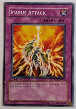 Yugioh TCG - 1x Icarus Attack - EOJ-EN055 - Light Play - 1st Edition - Trap 2006 - Image 1