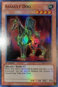 Yugioh 2014 Assault Dog SR 1st Ed. DRLG-EN033 Near Mint - Image 1