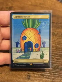 NM Command Tower 7012 Rainbow Foil MTG x SpongeBob Secret Lair Rare Bonus Card - Image 1