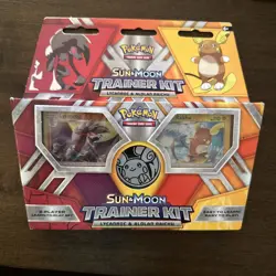 Pokemon TCG Sun & Moon Lycanroc & Alolan Raichu Trainer Kit Card Game New - Image 2