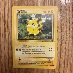 💥 Pikachu 60/64 Jungle Non Holo Foil Common Pokemon 1999 Vintage Card - Image 1