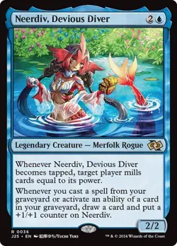 Neerdiv, Devious Diver (Anime) Foundations Jumpstart MTG Magic The Gathering - Image 1